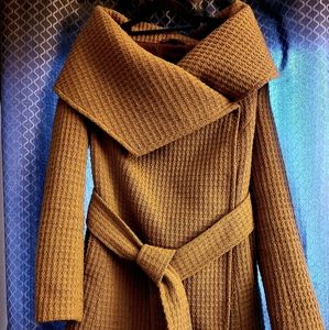 RUDSAK cowlneck wrap wool trench coat